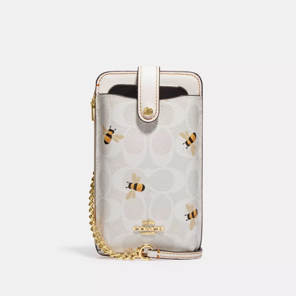 COACH Phone Crossbody with Bee Print